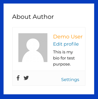About the author widget in the sidebar