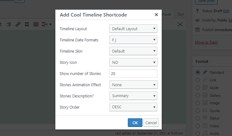 Customize settings in the classic editor