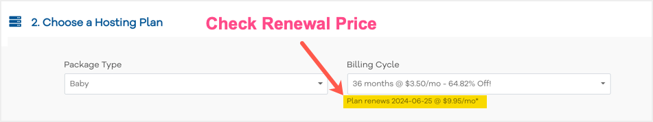 Check renewal price