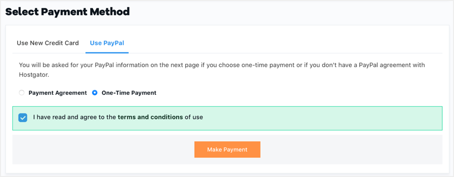 Select a Payment Method