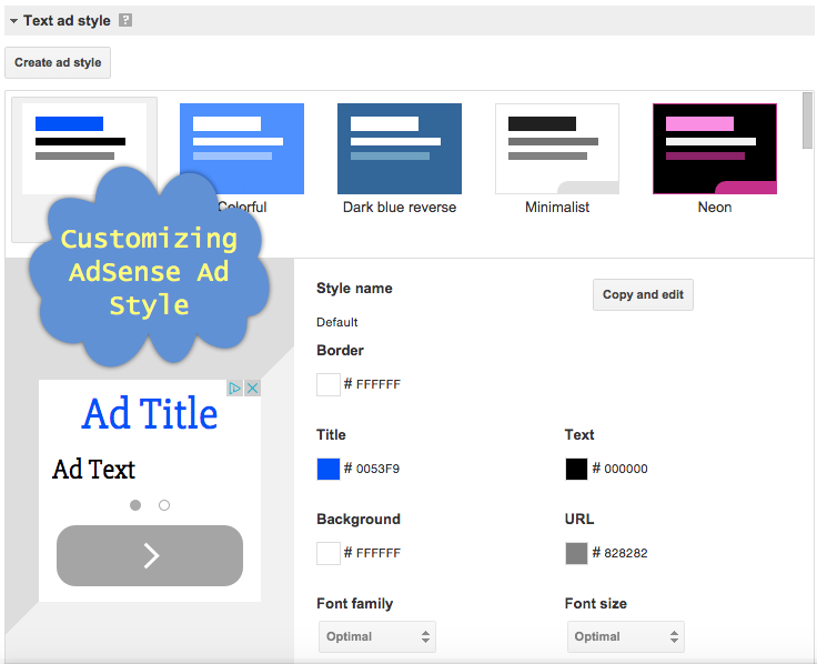 Customizing the AdSense Ad Style