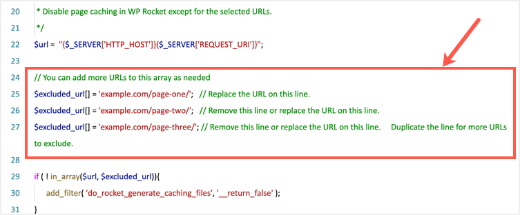 Enable URLs for page caching