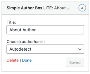 Simple sidebar author widget